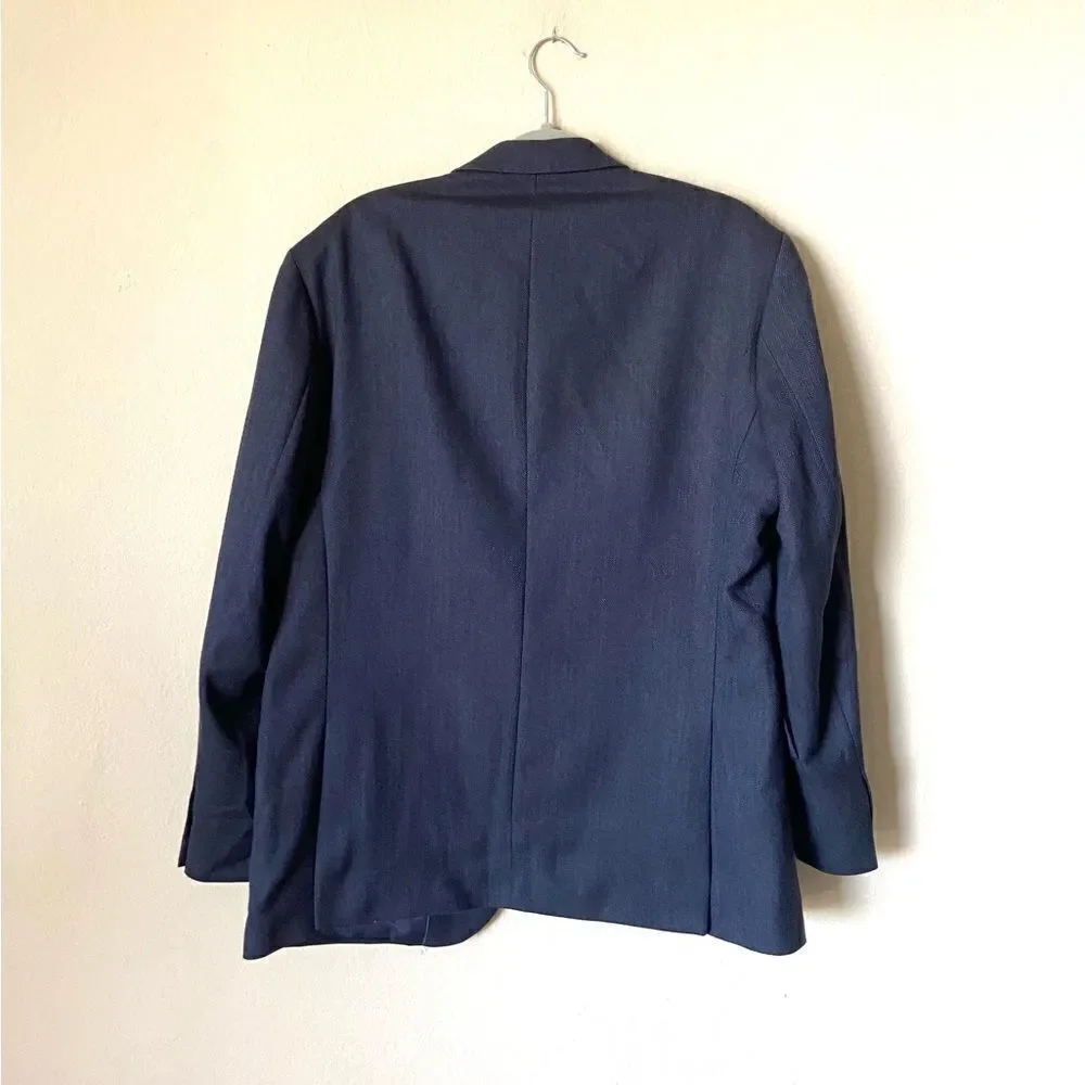 Stafford Merino Wool Dark Blue Blazer Classic Size 44L